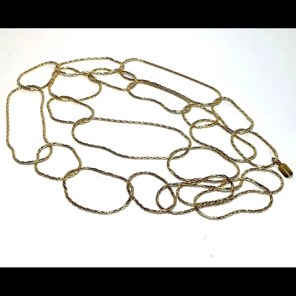 LISA FREEDE Gold Mesh Link Chain Necklace